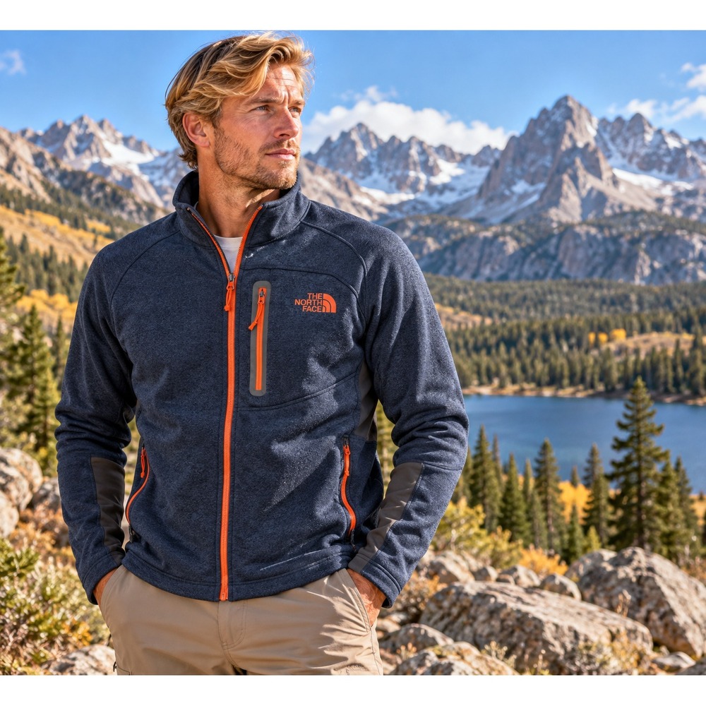 The North Face Canyonlands Jacket Mens M Blue Full Zip Fleece